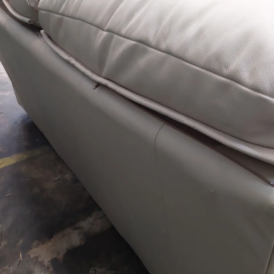 QUALITY BRITISH DESIGNER G PLAN MINSTRAL THREE SEATER SOFA CAMBRIDGE STONE LEATHER 