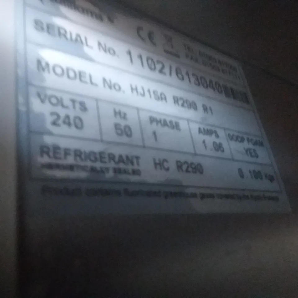 WILLIAM'S HJ1SA R290 R1 SINGLE DOOR COMMERCIAL REFRIGERATOR 