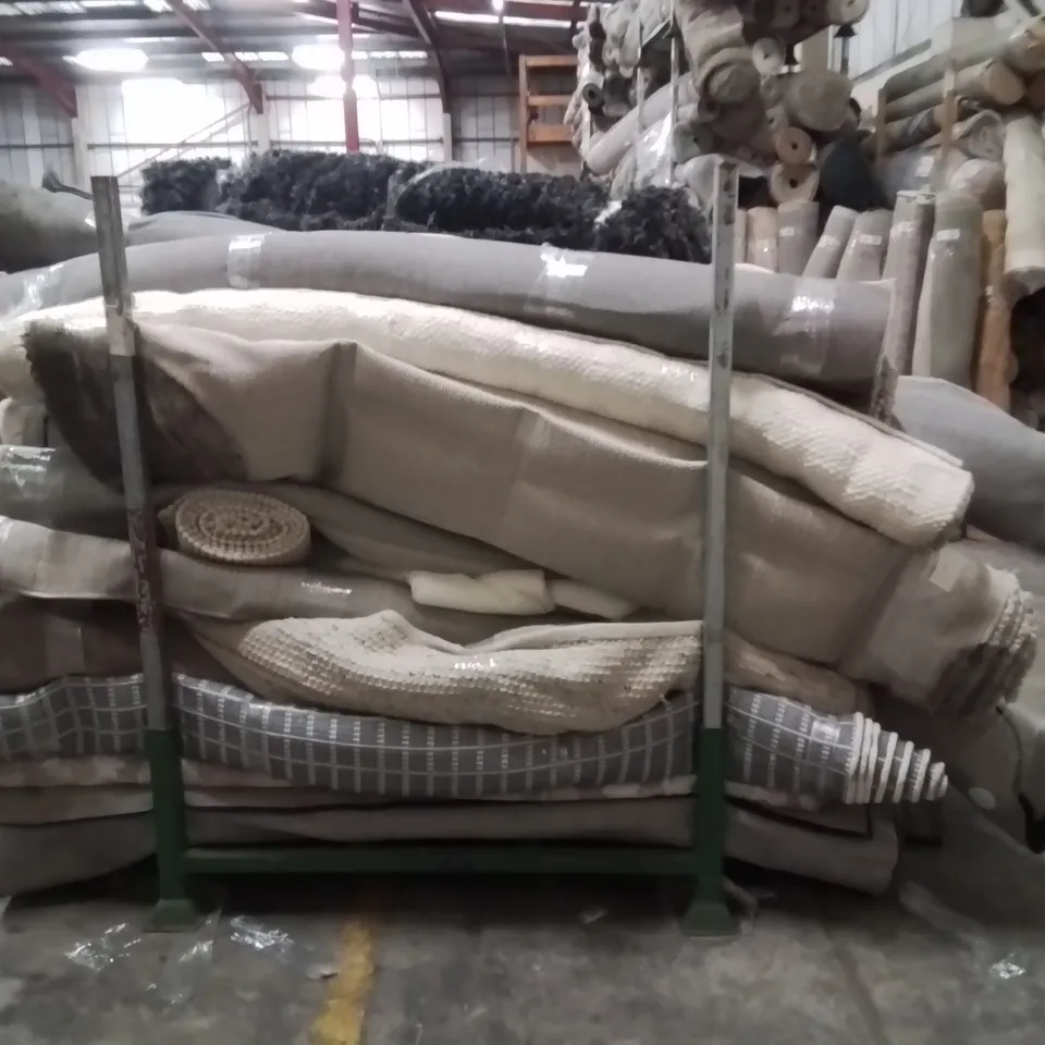 STILLAGE TO CONTAIN APPROXIMATELY 30 QUALITY DESIGNER RUGS