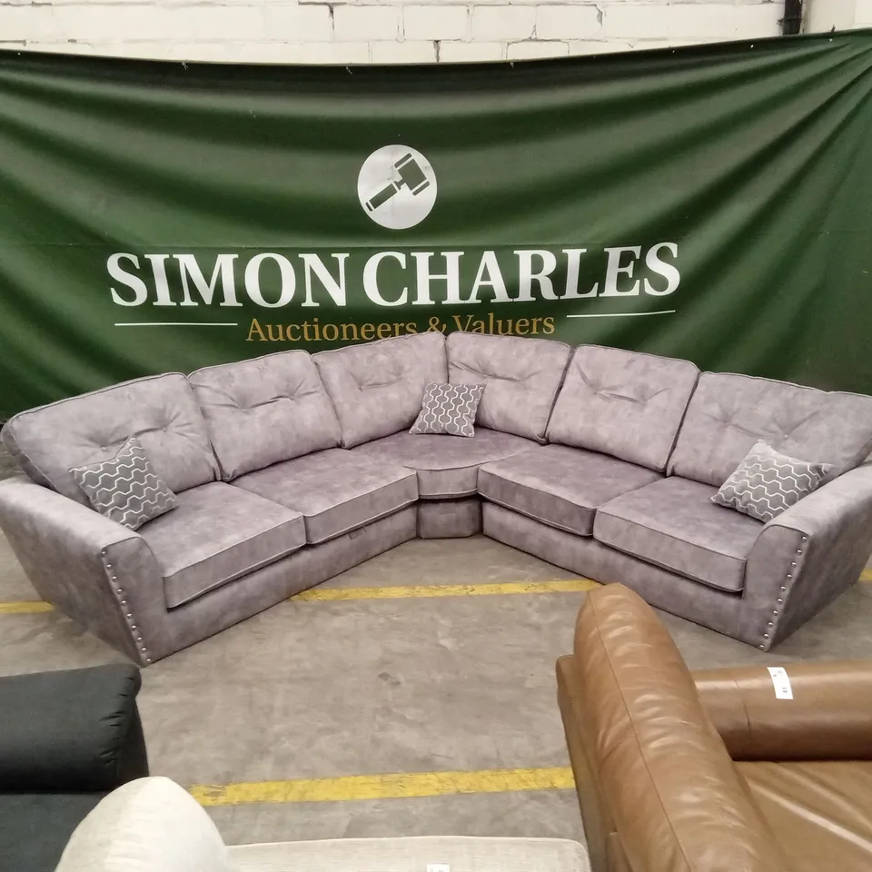 AMAYA FABRIC CORNER GROUP SOFA - GREY RRP £2199