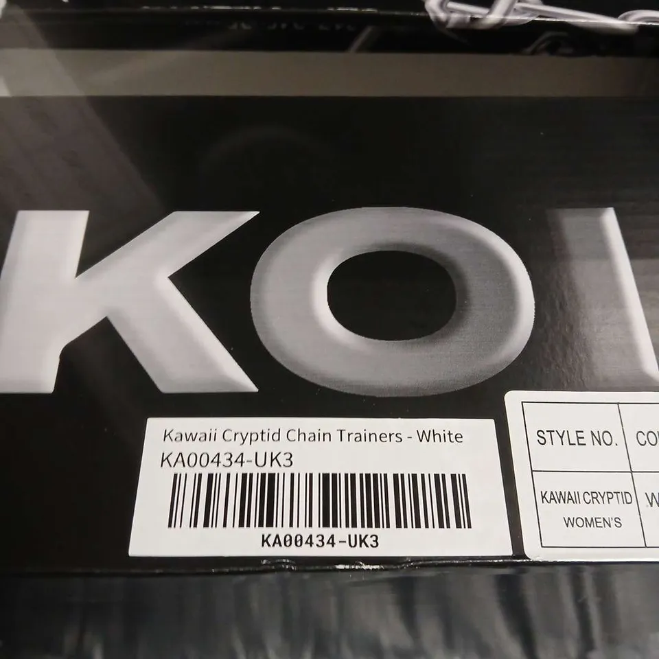 BOXED PAIR OF KOI KAWAII CRYPTID CHAIN TRAINERS – UK SIZE 3