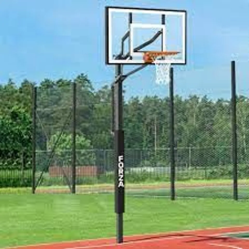 BOXED FORZA SOCKETS BASKETBALL NET WITH POST AND BACKBOARD- 2 BOXES