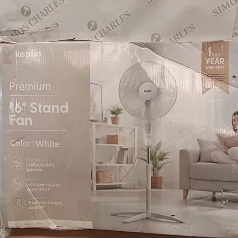 BOXED KEPLIN 16" FAN STAND WHITE