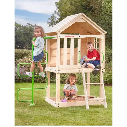 BOXED SPORTSPOWER WOODEN HOUSE CLIMBER WITH SANDPIT (1 BOX)