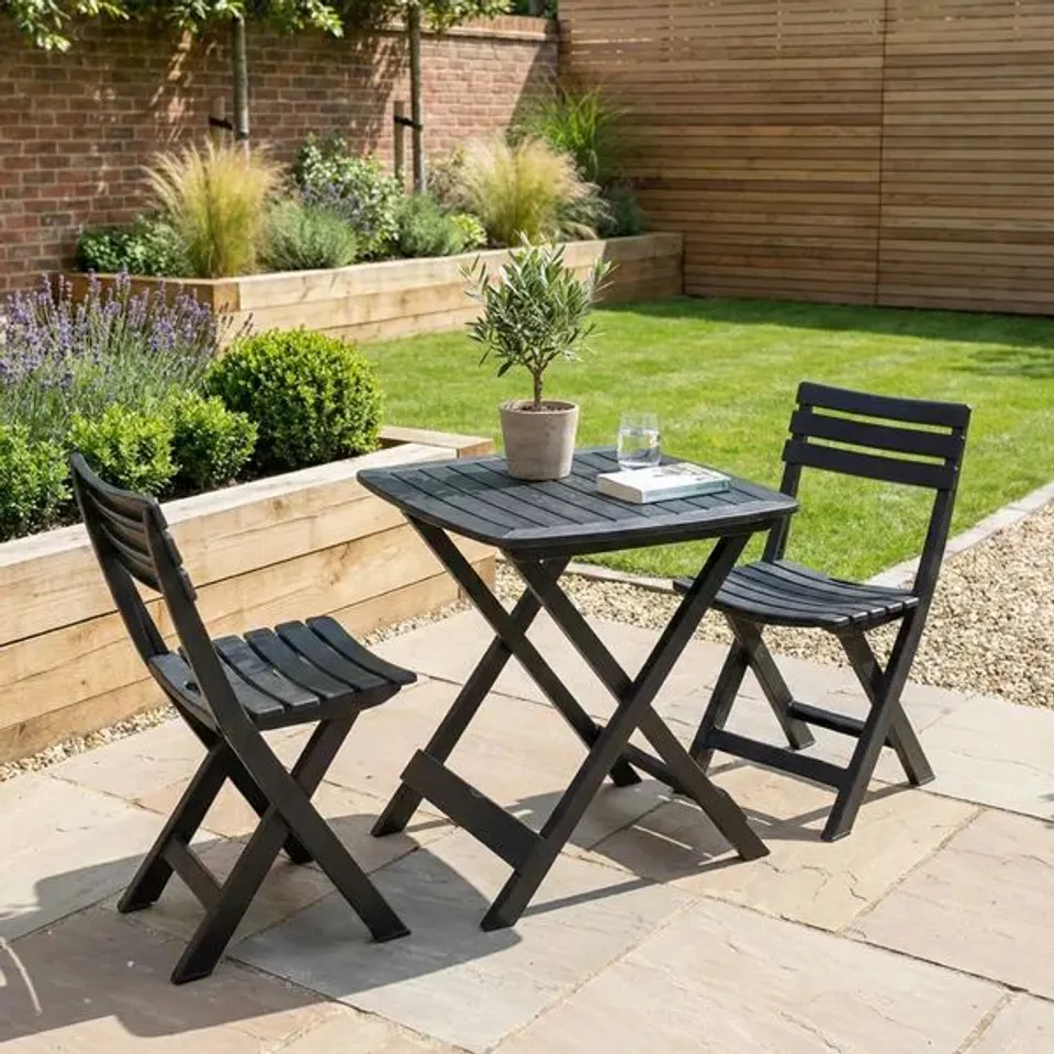 BOXED TRABELLA BRESCIA FOLDING OUTDOOR TABLE - GREY
