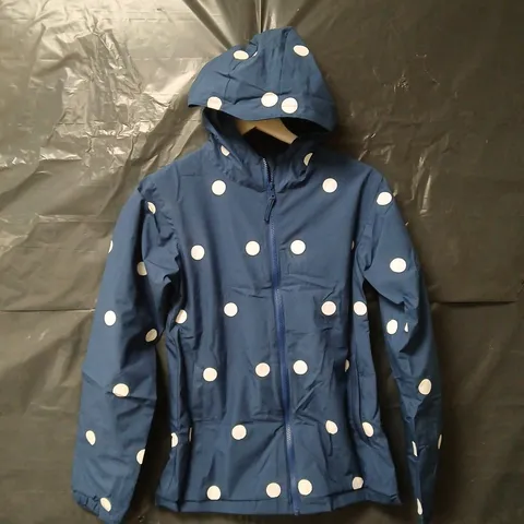 HOLLY & BEAU SPOT COLOUR CHANGING RAINCOAT IN NAVY - XS