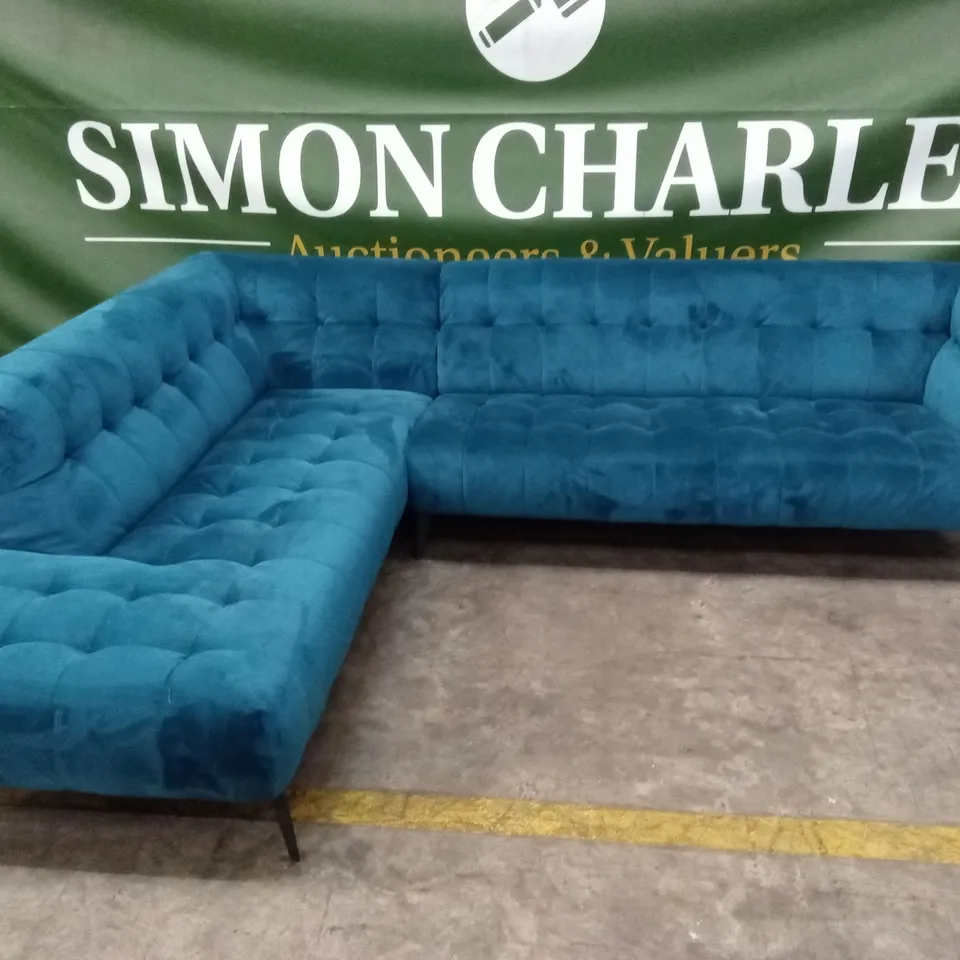 QUALITY DESIGNER MONTREAL MARLOW VELVET CORNER CHAISE GROUP