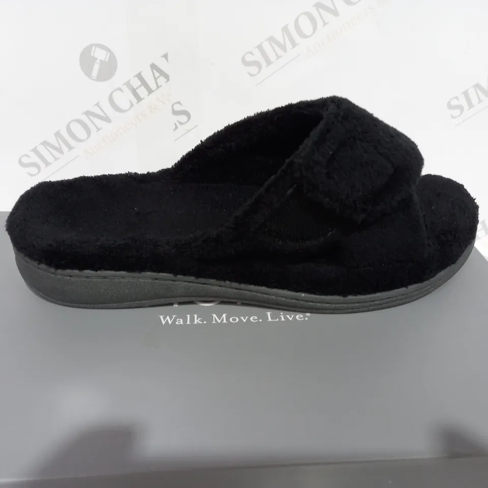 VIONIC INDULGE RELAX BLACK SLIPPERS UK SIZE 5