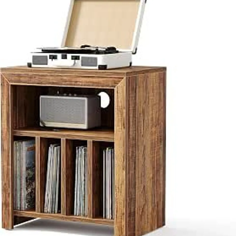 BOXED TRIBESIGNS RECORD PLAYER STANDS WITH STORAGE