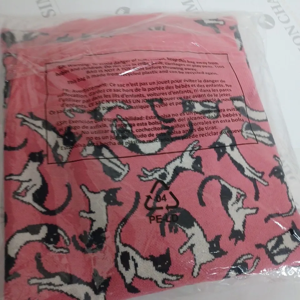 DAWN PORTER X JOANIE WHISLEY CATS PINK JUMPER - UK SIZE LARGE