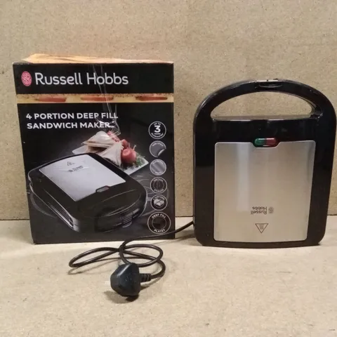 BOXED RUSSELL HOBBS 4-PORTION DEEP FILL SANDWICH MAKER