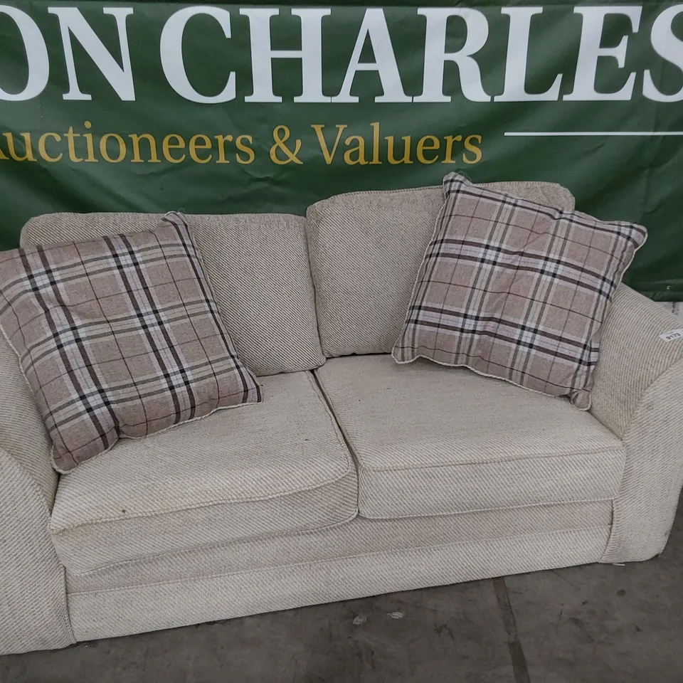 DESIGNER 2.5 SEATER SOFA BEIGE FABRIC 