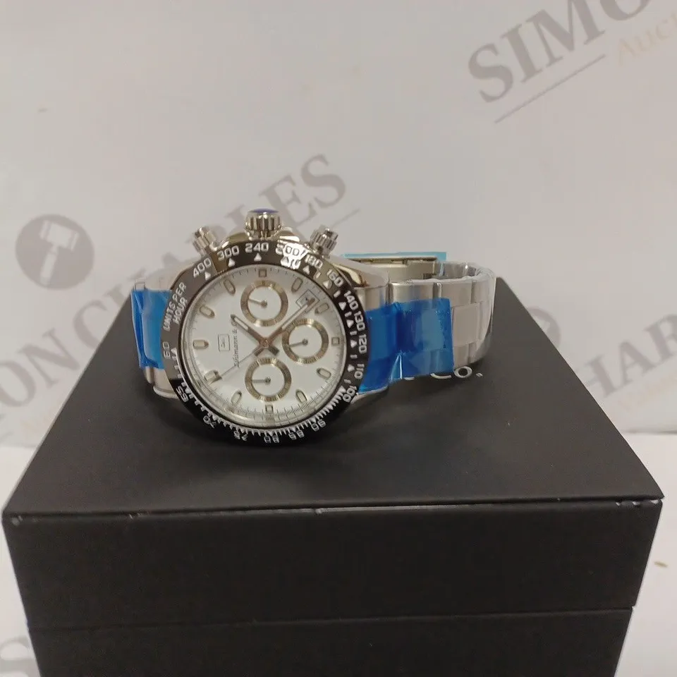 ZIHLMANN & CO Z400 MENS CHRONOGRAPH WATCH- SILVER STAINLESS STEEL CASE & STRAP- 3ATM WATER RESISTANT - DISPLAY BOX 