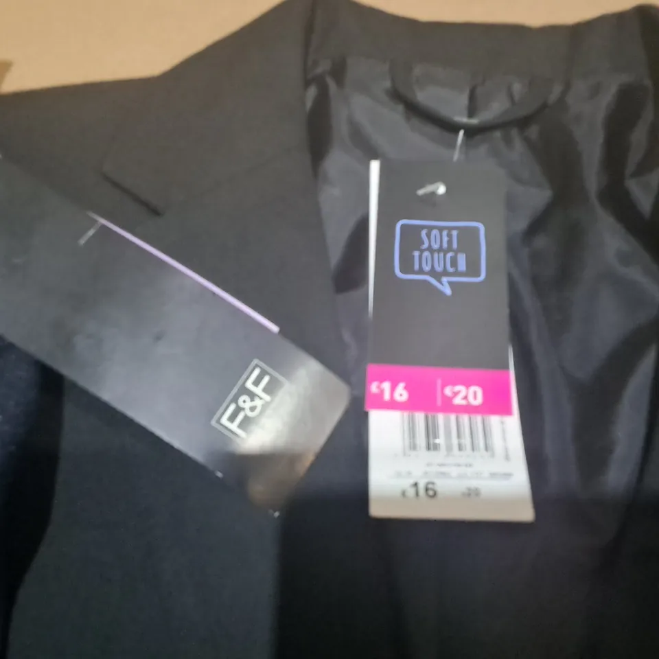 LOT OF APPROXIMATELY 50 SOFT TOUCH SCHOOL BLAZERS IN BLACK & NAVY - VARIOUS SIZES 