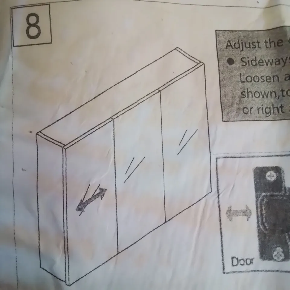 A BOXED  3 DOOR MIRRORED CABINET IN WHITE