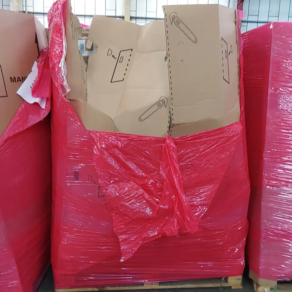 PALLET OF ASSORTED CONSUMER GOODS AND FURNITURE PRODUCTS TO INCLUDE; MULTIFUNCTIONAL FOOD PROCESSORS, PREMIUM AIR BED, KID'S CAR SEAT, LED LIGHT PAD, BALANCE BOARD ECT.