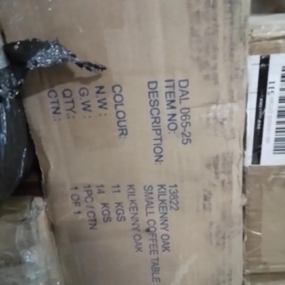 BOXED CENSU BALYOR PAINTED OAK COFFEE TABLE WITH SHELF