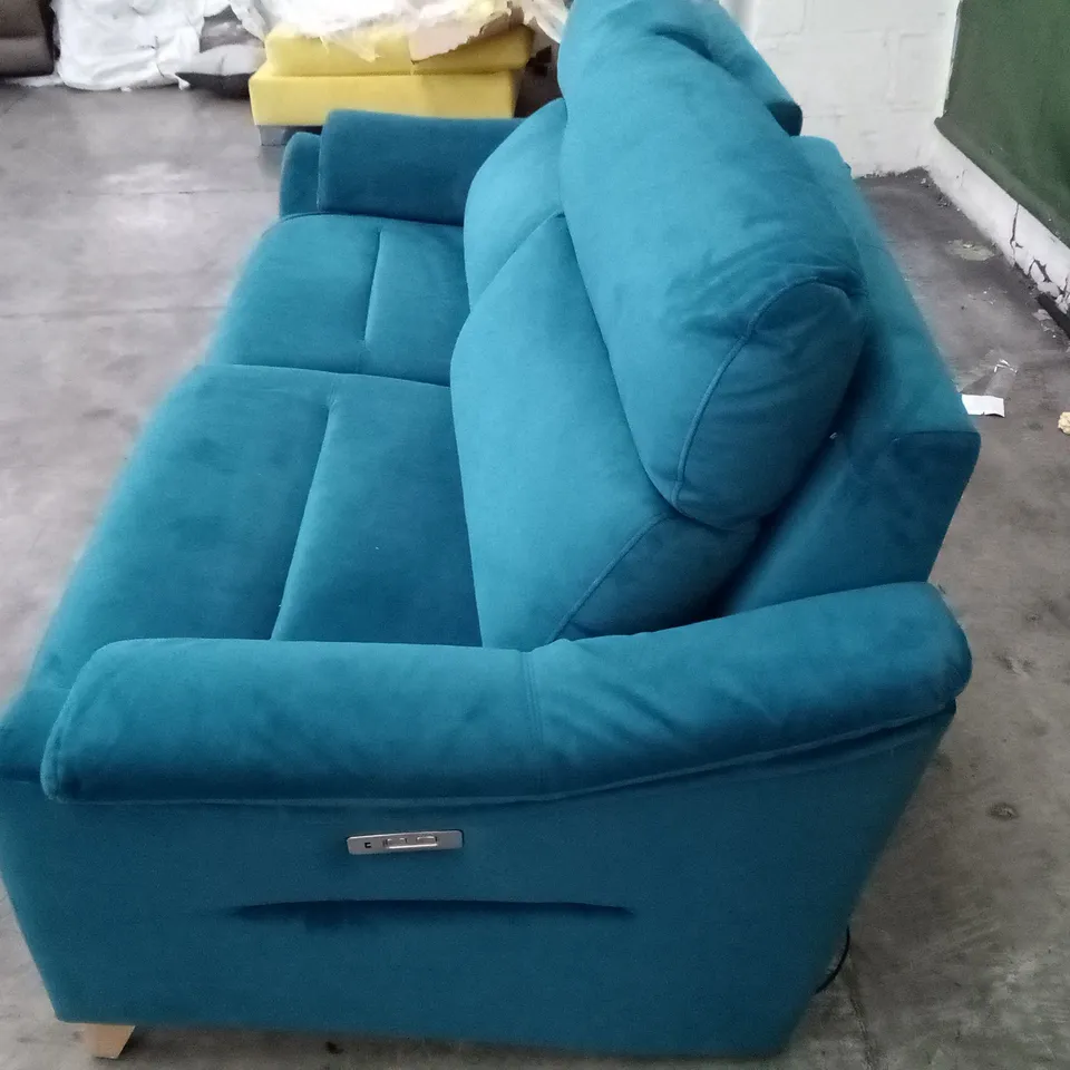 DESIGNER G PLAN HURST LARGE SOFA ELECTRIC RECLINER DBL - PLUSH MALLARD FABRIC 
