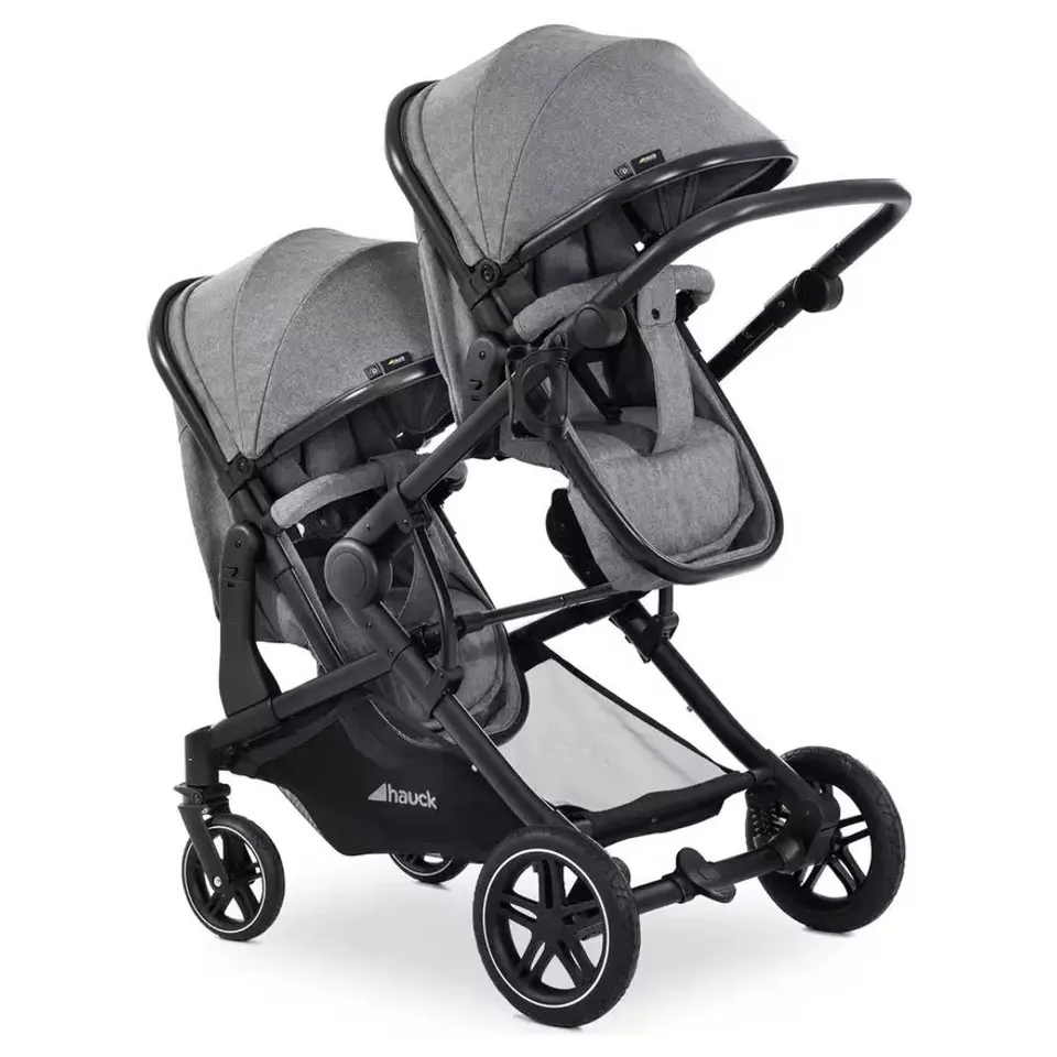 BOXED HAUCK ATLANTIC TWIN PUSHCHAIR GREY