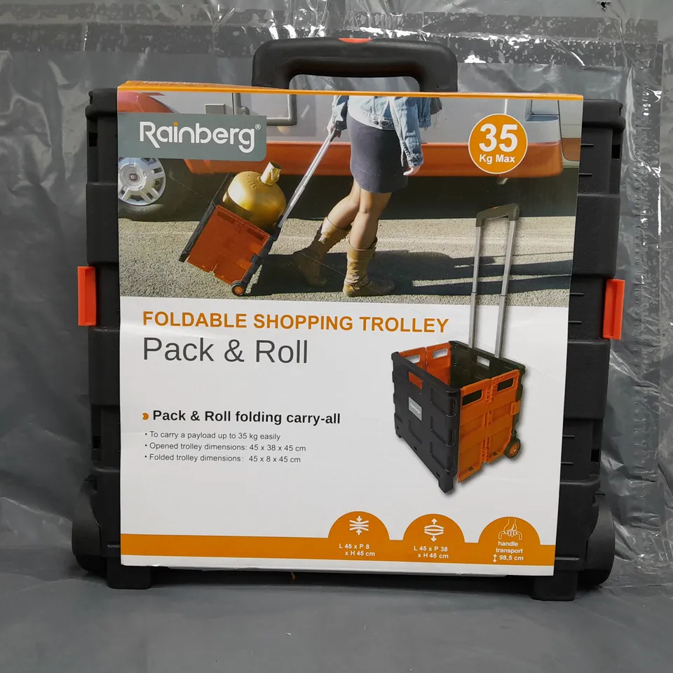 RAINBERG PACK & ROLL FOLDABLE SHOPPING TROLLEY