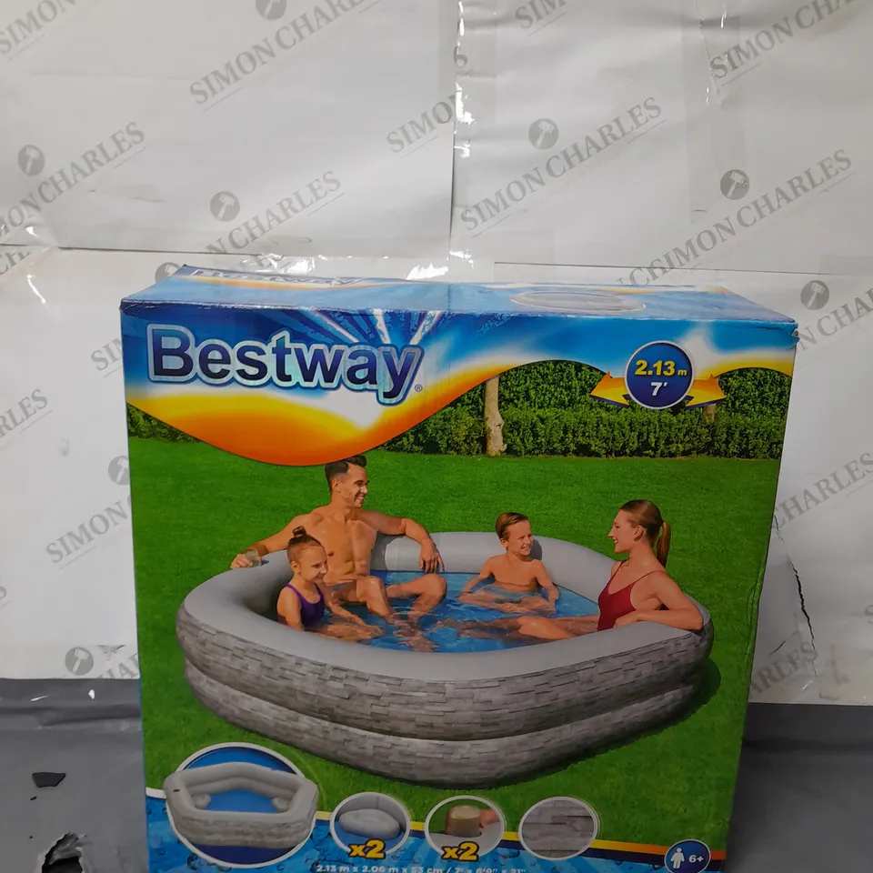 BOXED BESTWAY TRUPRINT STONE FAMILY POOL