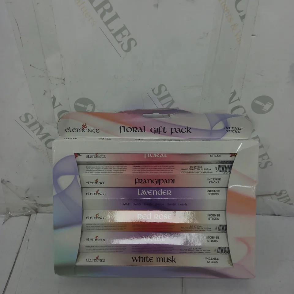 ELEMENTS FLORAL GIFT PACK INCENSE STICKS X6