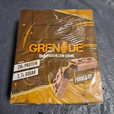 SEALED GRENADE FUDGED UP 12X60G PACK OF PROTEIN BARS