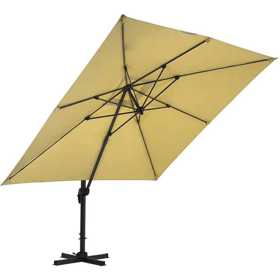 BOXED LARGE SQUARE CANOPY ROTATING OUTDOOR CANTILEVER PARASOL,