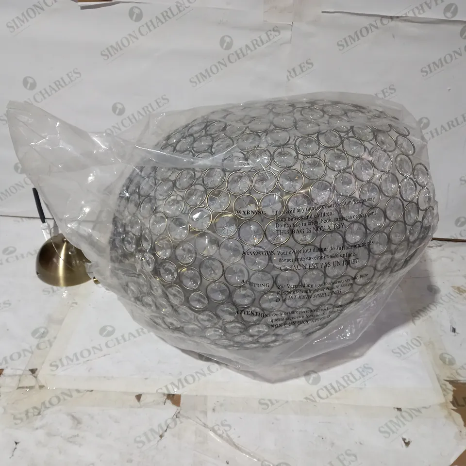 DESIGNER BRASS EFFECT/CRYSTAL EFFECT FRAME PENDANT
