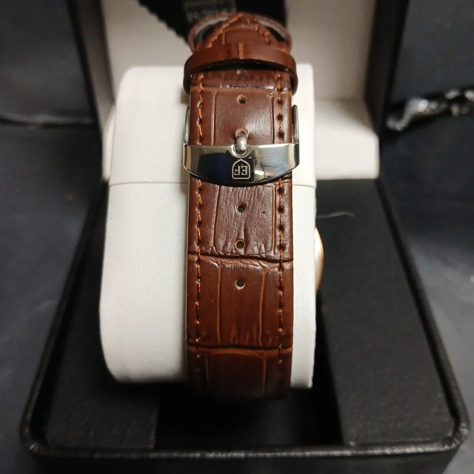ERNEST FERDINAND QUARTZ WRISTWATCH – BROWN LEATHER STRAP