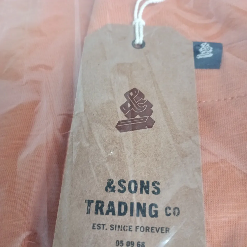 &SONS SLUB POCKET T-SHIRT FADE ORANGE UK XXL