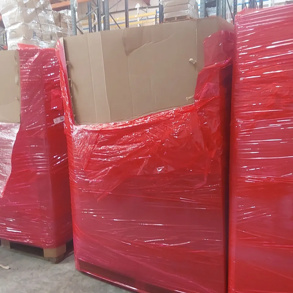 PALLET CONTAINING A LARGE QUANTITY OF MCADYS CHROME SHOWER SETS, FONTEVIVA MINERAL WATER AND OTHER ASSORTED ITEMS INCLUDING: CRAFTSMAN TRADE STACK TOOL CHEST, FISHER-PRICE BABY GYM ECT