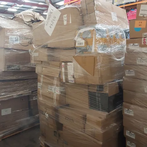 PALLET CONTAINING A LARGE ASSORTMENT OF CONSUMER PRODUCTS INCLUDING: GAMING STEERING WHEEL, HEATED BLANKET, SAUCE PAN SET ECT