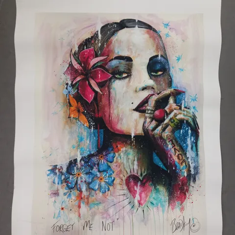 TERRY BRADLEY SIGNED "FORGET ME NOT" ART PRINT