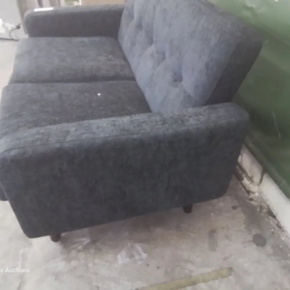 DESIGNER TWO SEATER SOFA CHARCOAL FABRIC 