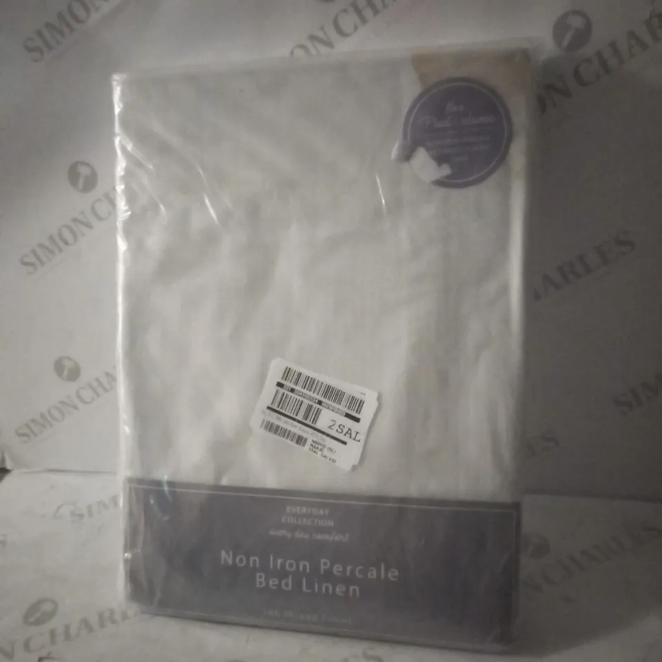 VERY HOME NON-IRON 180 THREAD COUNT BOX PLEAT VALANCE, WHITE, KING
