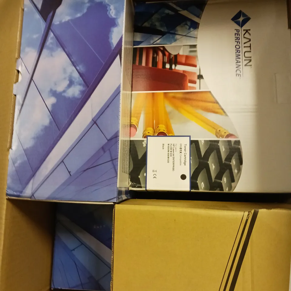 APPROXIMATELY 5 ASSORTED BOXED KATUN PRINTER TONER CARTRIDGES IN VARIOUS MODELS & COLOURS 