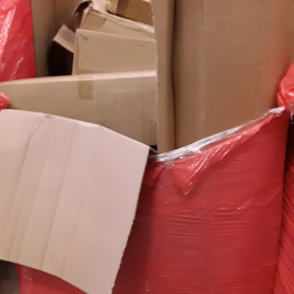 PALLET OF ASSORTED HOUSEHOLD ITEMS TO INCLUDE FOLDING EXERCISE BIKE, PORTABLE WARDROBE AND XMAS TREE
