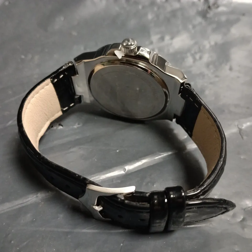 MENS FRANK SCHMIDT WATCH – TEXTURED DIAL WITH DATE – LEATHER STRAP