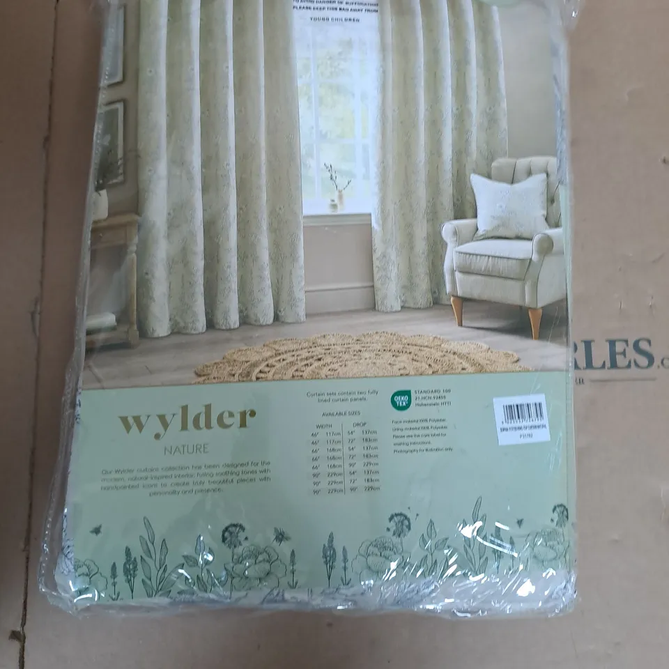 WYLDER NATURE EYELET LINED SOPHIA CURTAINS IN NATURAL - W 46" / D 72"