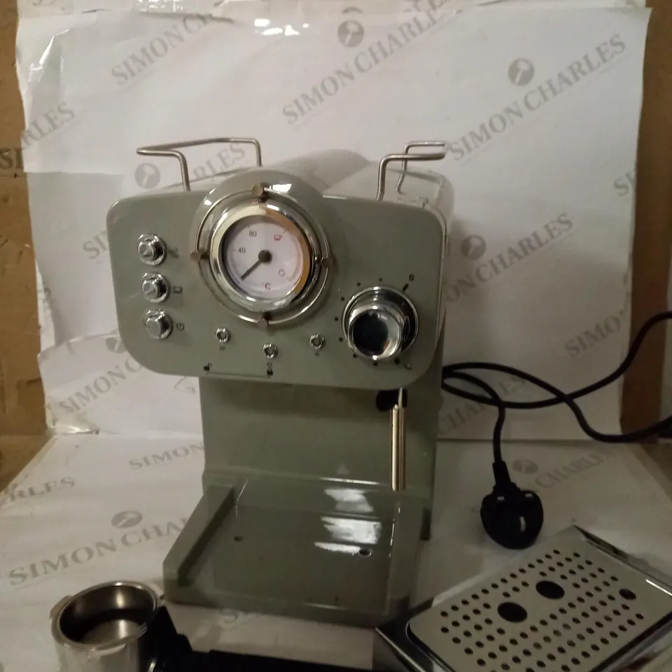 SWAN RETRO PUMP ESPRESSO COFFEE MACHINE - GREY