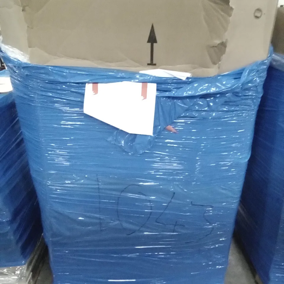 PALLET OF ASSORTED ITEMS INCLUDING EGG CARTON FOAM PET MATS, BIKE TIRES, JACQUARD ROLLER BLINDS, U`KING FOGGER