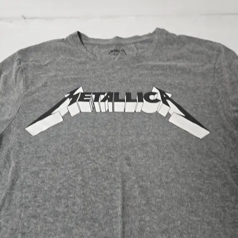 METALLICA T-SHIRT – GREY CREW NECK - LARGE 
