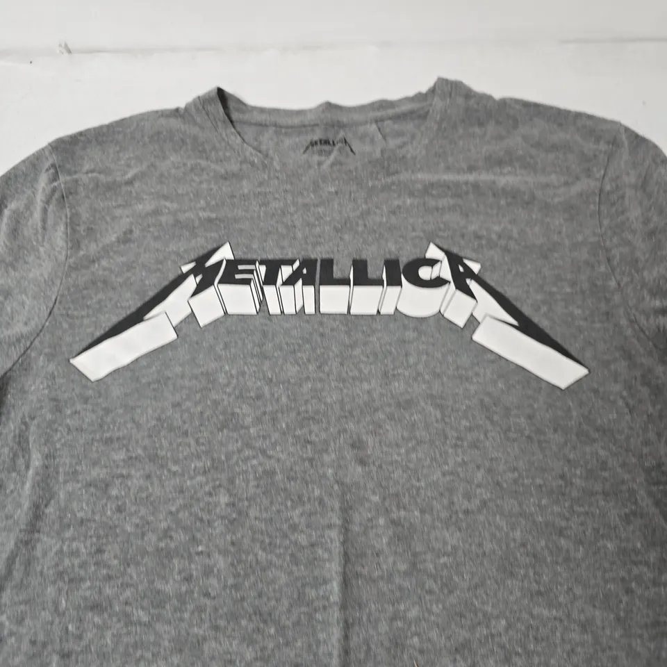 METALLICA T-SHIRT – GREY CREW NECK - LARGE
