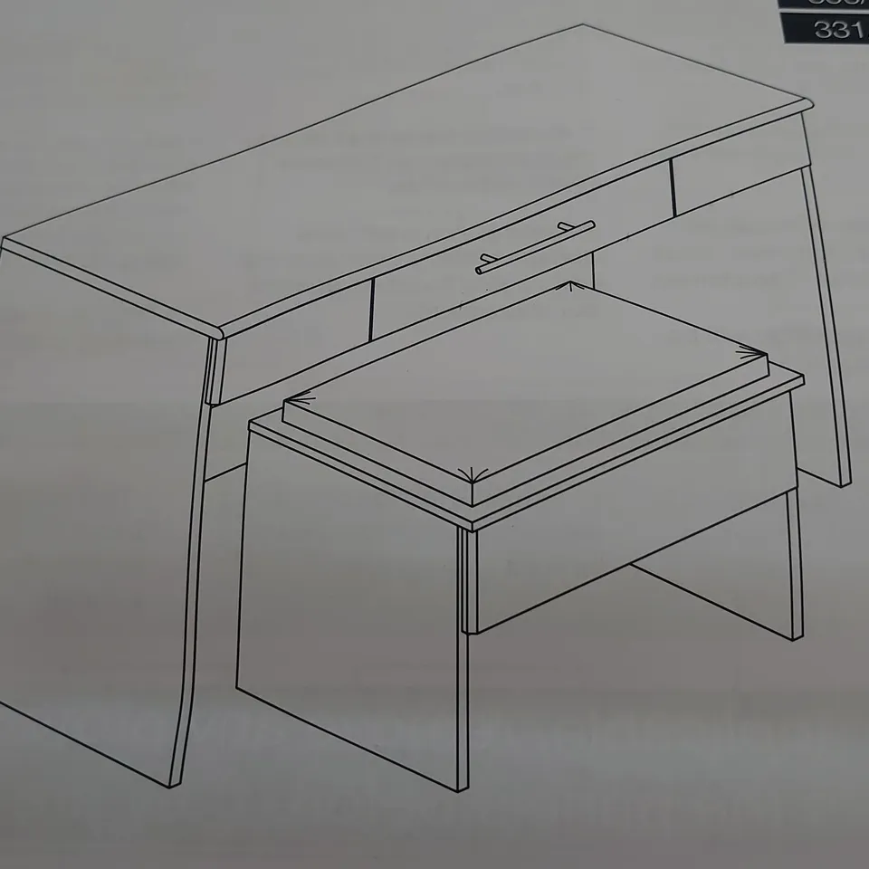 BRAND NEW BOXED NORMANDY DRESSER AND STOOL OAK (1 BOX)