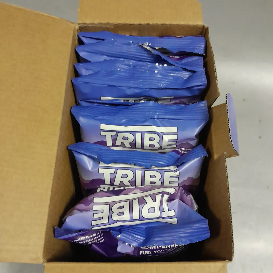8 X SEALED TRIBE CHOCOLATE HAZELNUT CRUNCH PROTEIN MUESLI - 8 X 70G