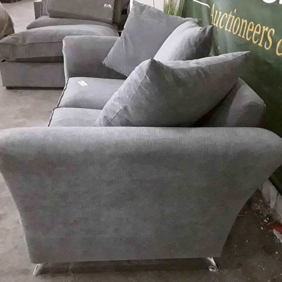 QUALITY DESIGNER 2 SEATER SOFA - GREY FABRIC