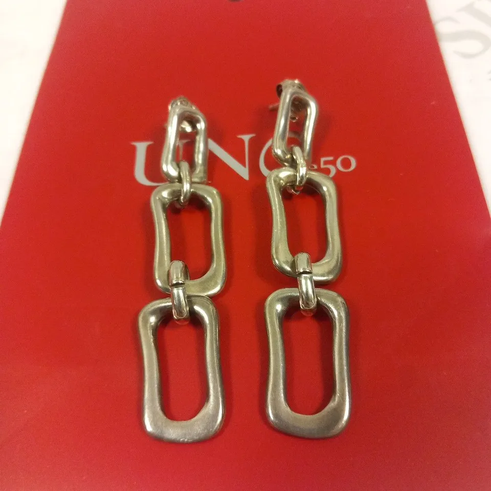 BAGGED UNO DE 50 CHAIN DROP EARRINGS RRP £79