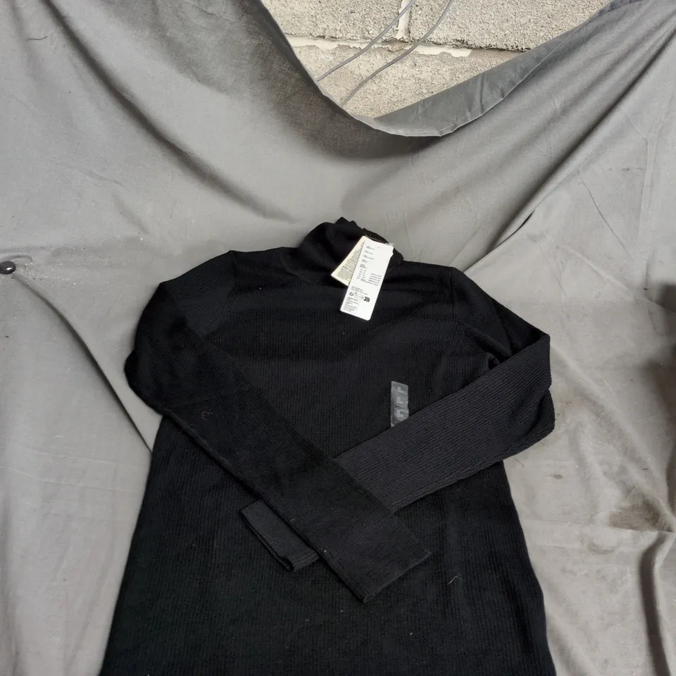 UNIQLO WOMEN'S MERINO RIBBED TURTLE NECK SWEATER – BLACK – UK SIZE L