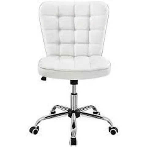 BOXED YAHEETECH OFFICE CHAIR PADDED BEDROOM OFFICE CHAIR - WHITE (1 BOX)
